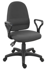 Ergo Twin High Back Fabric Operator Office Chair with Fixed Arms Black - 2900BLK/0288 DD